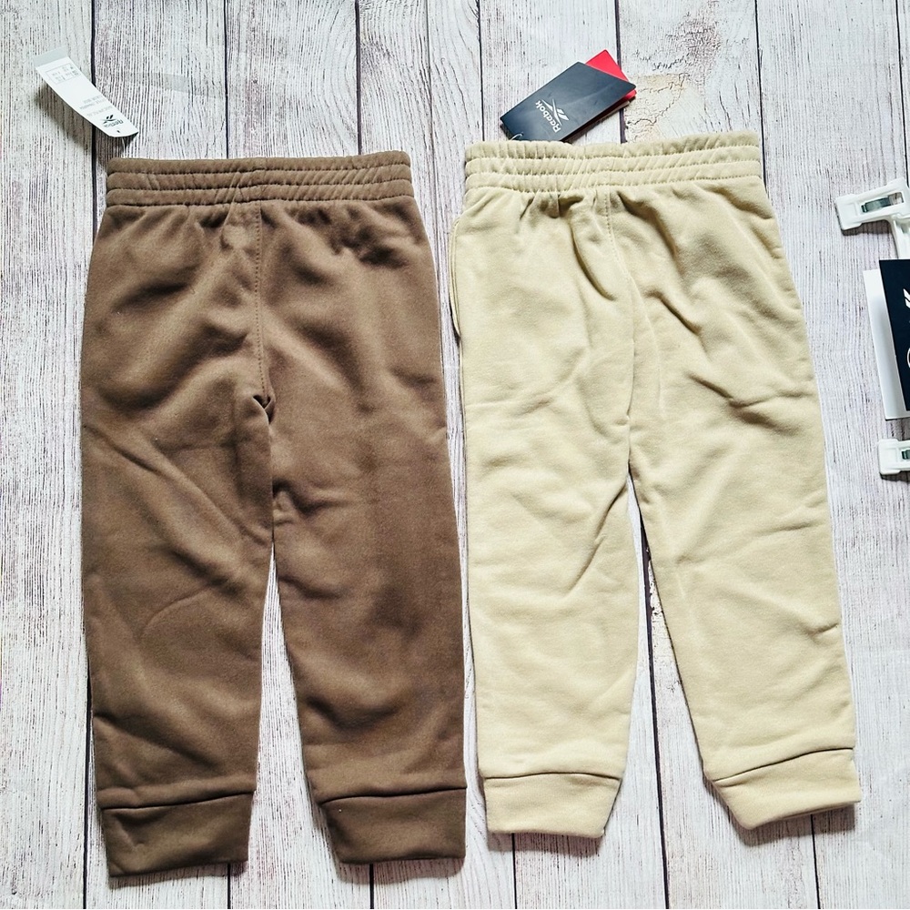 Reebok Kids Brown and Tan Fleece Lined Jogger Pants Size 5 NEW - Picture 2 of 7